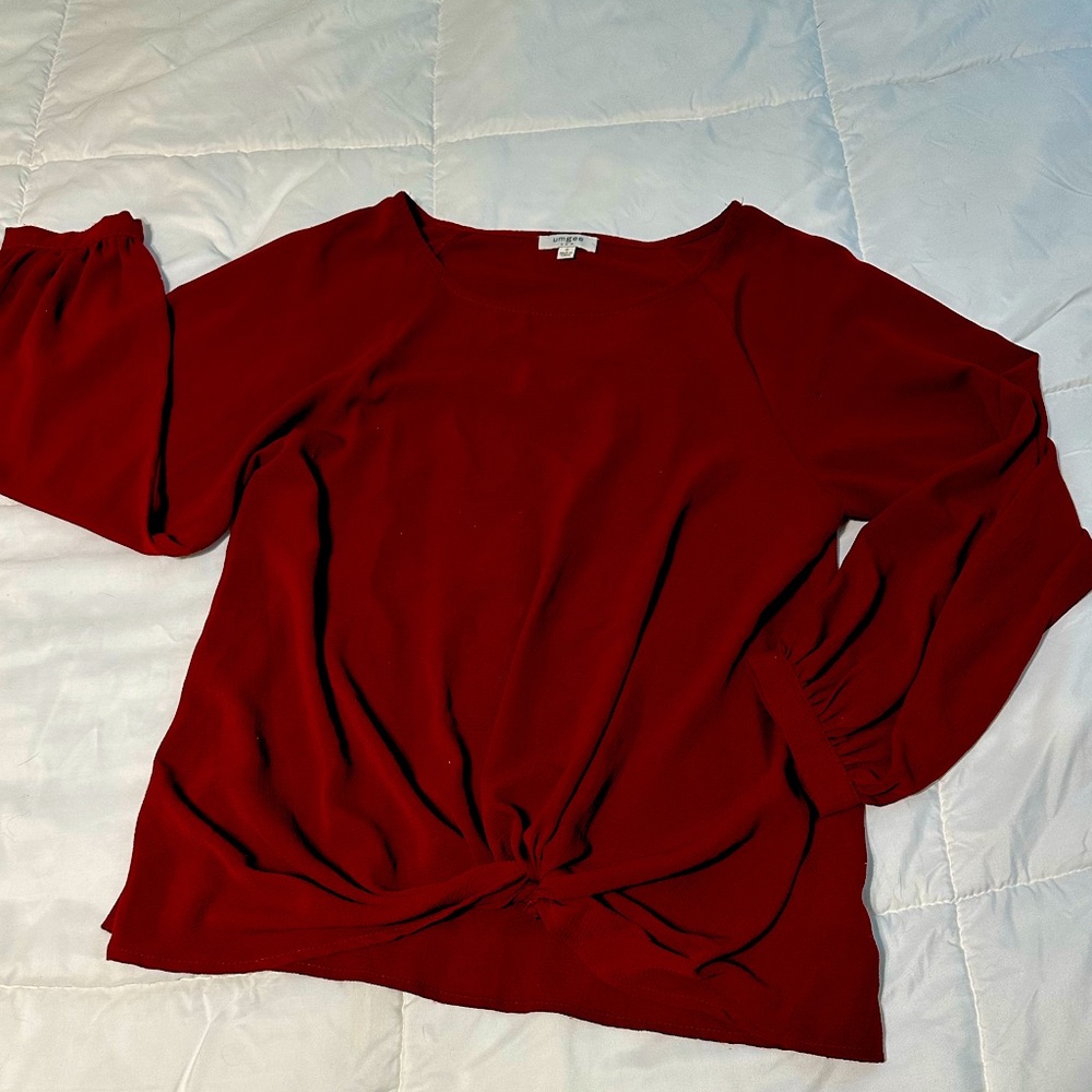 Umgee Maroon Polyester LS Blouse